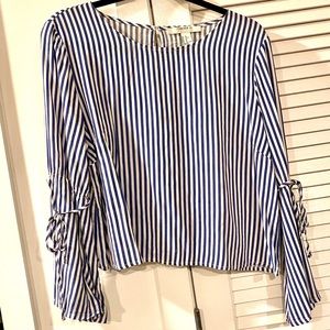 Forever 21 striped blouse with bell sleeves